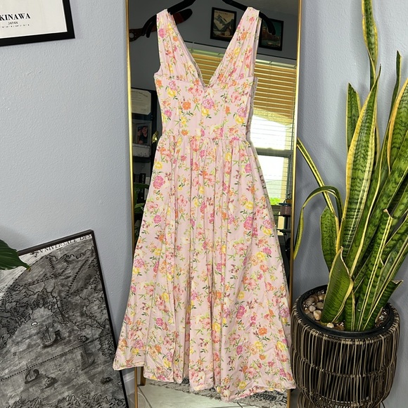 House of CB 'Emmelina' Pink Meadow Pink Cotton Corset Sundress NWOT - Picture 8 of 8